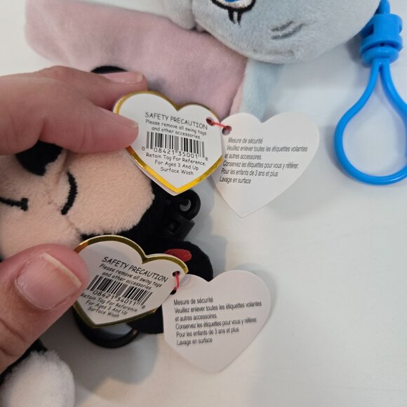 Ty Disney Mickey Mouse and Dumbo Plush Key Clips Keychains Lot of 2 NEW - Picture 12 of 12